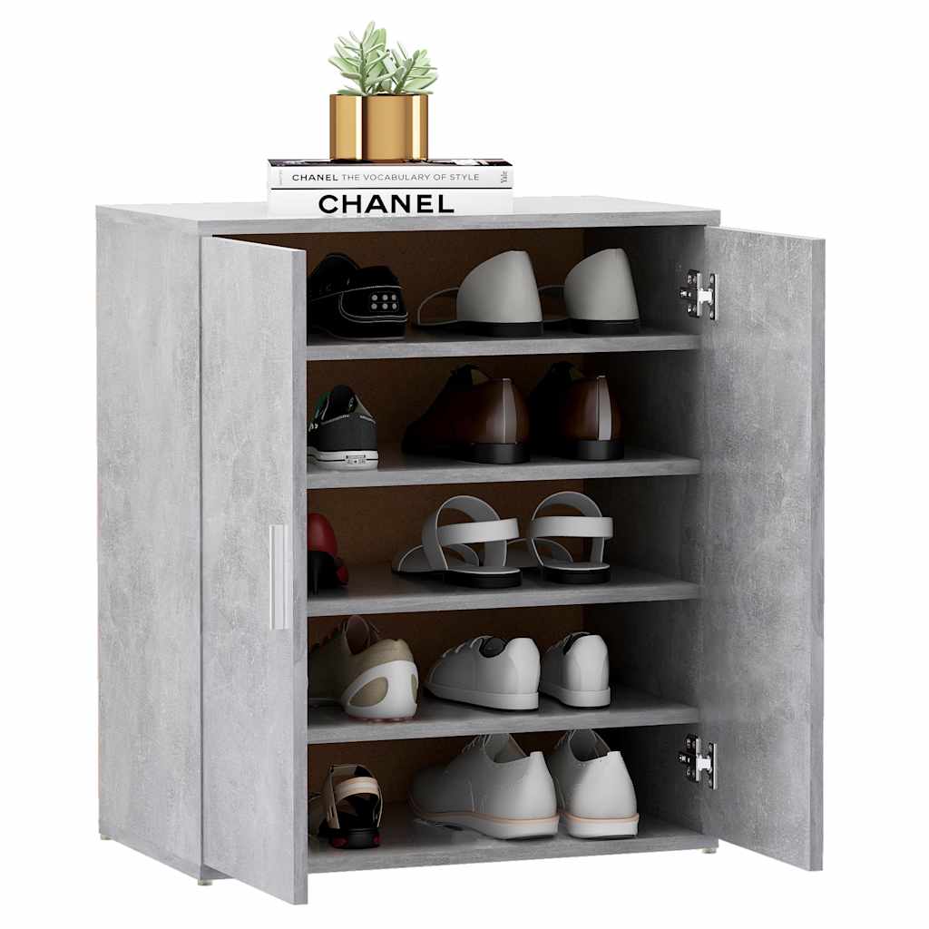 Schuhschrank Betongrau 60x35x70 cm Holzwerkstoff